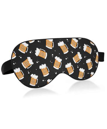 Sleep Mask Light Blocking Beer Mugs on Black Eye Mask for Sleeping with Adjustable Strap Lightweight Eye Covers for Sleeping for Men Women Work Travel Naps Color 9