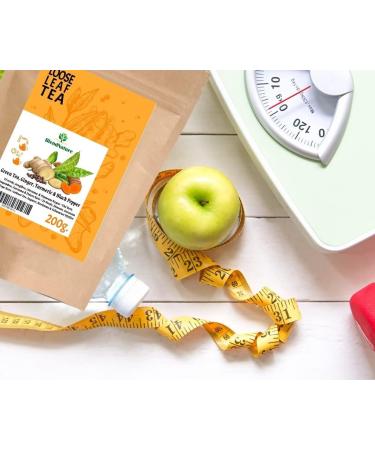 Th vert au Gingembre-Curcuma et Poivre pour infusion 200g + Cadeau Boule Infuseur Inox - Id al pour le Th DETOX Purifiant Diur tique et Antioxydant - 100% Naturel et Vegan - Buy Online on GoSupps.com