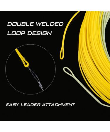 Goture Fly Fishing Line Weight Forward Floating  Fly Fishing Floating Line Double Welded Micro Loops  Fly Line Dacron Backing for Freshwater Saltwater 90FT 100FT A: Fly fishing Line-Yellow&Green 100FT.WF6F - Buy Online on GoSupps.com