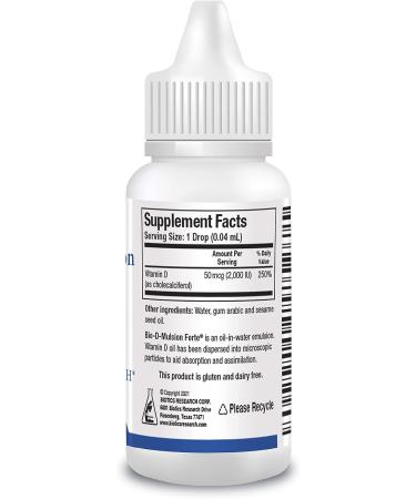 Biotics Research Bio D Mulsion Forte Vitamin D3 Liquid Drops 50 | Optimal Absorption for Bone & Immune Health - Buy Online on GoSupps.com