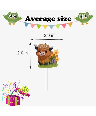 18pcs Highland Cow Cupcake Toppers for Boys Girls Adult Happy Birthday Glitter Western Rodeo Farm Party Decorations Supplies Glitter Highland Cow Cake Decorations - Buy Online on GoSupps.com