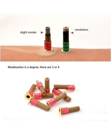 GSJNHY Smokeless Moxa Rolls Self-Adhesive Acupuncture Moxibustion Tubes (180 Pieces) for Body Relief Smoky Color - Buy Online on GoSupps.com