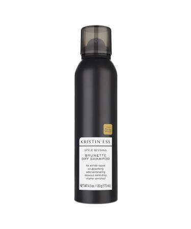 Kristin Ess Hair Brunette Dry Shampoo for Dark + Brown Hair with Vitamin C for all Hair Types - Oil Absorbing + Time Saving Dry Shampoo Powder Spray for all Hair Types Vegan 4 fl. oz.