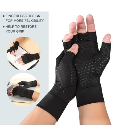 PSOWQ Fingerless Arthritis Gloves - Pain Relief for Carpal Tunnel & Rheumatoid Pain - Unisex - 2 Pairs - Buy Online on GoSupps.com
