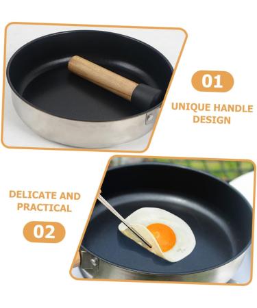 BCOATH Camping Portable Pan Egg Pan Flat Skillet Camping Cookware Griddle Pan Stainless Steel Cookware Pans Portable Camping Pan Mini Egg Cooker Multi-Function Pan Non Stick Wok Wood - Buy Online on GoSupps.com