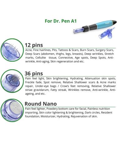 Dr. Pen Ultima A1 Replacement Cartridges - 10 Pack, 36 Pins (0.25mm), Bayonet Slot - Disposable Parts - Buy Online on GoSupps.com
