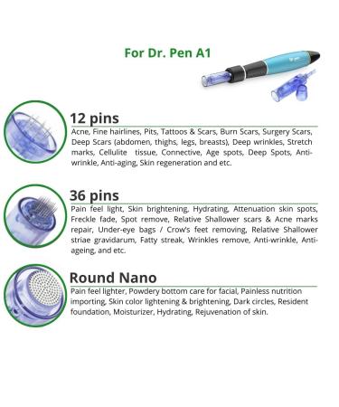 Dr. Pen Ultima A1 Replacement Cartridges - 10 Pack, Round Nano 0.25mm Bayonet Slot Disposable Parts - Buy Online on GoSupps.com