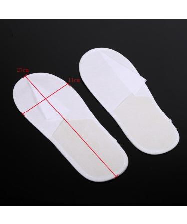 Buy Aunmas 10 Pairs of Non-Slip Closed Toe Slippers for Guests | Comfortable Spa House Shoes for Home & Family Trips - White - Buy Online on GoSupps.com