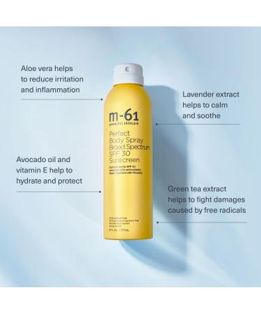 m-61 Body Spray Sunscreen SPF 30 | Non-Aerosol Continuous Sunscreen Spray Coconut Vanilla Scented - 6 Fl Oz. - Buy Online on GoSupps.com