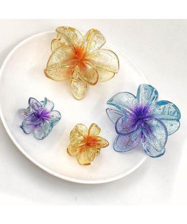 XIAHIOPT Hair Claw Clip for Girl Flower Hair Clamp SharkClip Hair Tool Ponytail Holder Hair French Jaw Clip Lady Headdress Orange - Buy Online on GoSupps.com