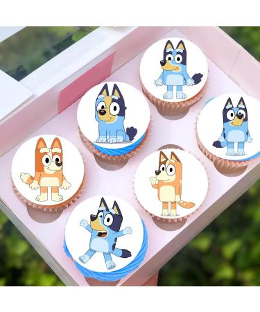 24 x Pre-Cut Bluey 5 Edible Stand up Wafer Paper Cupcake Toppers Cake Decorations Birthday Party Blue Dog - Buy Online on GoSupps.com