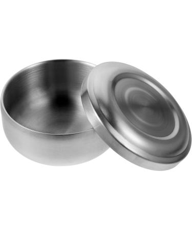 Milisten Stainless Steel Shaving Soap Cream Bowl with Lid - Durable Shaving Mug for Home Bathroom - Silver Finish - Buy Online on GoSupps.com