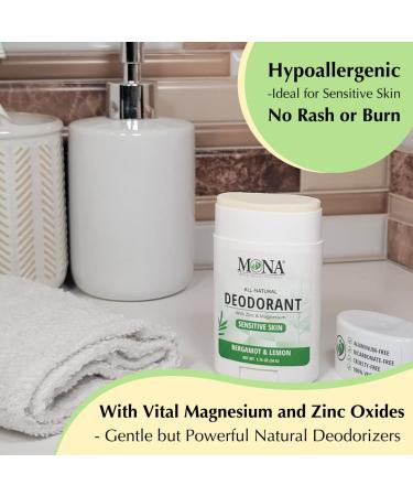 MONA BRANDS All Natural Deodorant For Women & Men | For Sensitive Skin | No Aluminum or Baking Soda | (BERGAMOT LEMON 1.76 Oz) - Buy Online on GoSupps.com