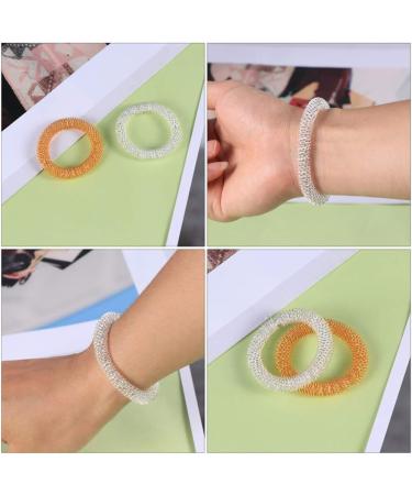 2 Pack Acupressure Massage Rings - Finger Acupuncture Device for Stress Relief & Pain Therapy | Spiky Sensory Bracelets for Adults & Young People - Buy Online on GoSupps.com