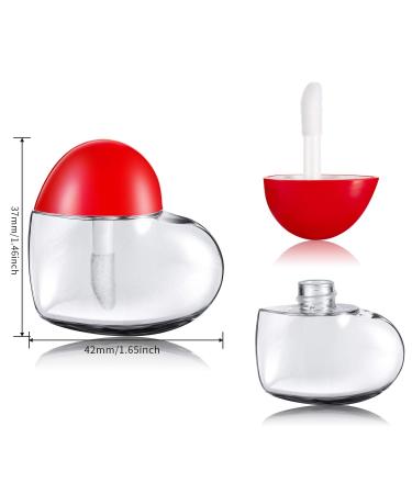30 Pieces Valentine Heart Lip Gloss Tube Containers with Funnels - 5ml Empty Mini Plastic Tubes for DIY Cosmetics - Great Valentine's Day Gift for Women and Girls - Buy Online on GoSupps.com