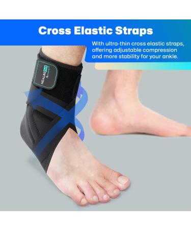 Ankle Brace for Men & Women - Adjustable Support for Sprained Ankle Recovery | Detachable Metal Springs | Stabilizer for Running Basketball & Volleyball - Buy Online on GoSupps.com