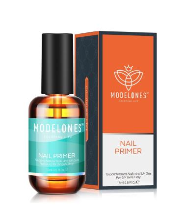 Modelones 15ml Nail Primer for Gel Nail Polish No Lift Nail Prep Bond Primer Acid Free Fast Air Dry Nail Bonder for Acrylic Powder Nail Supplies Set