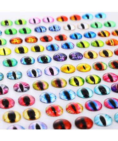 100PCS Assorted Dragon Eyes Glass Cabochon - 10mm Oval for DIY Jewelry and Sculpture Making - Buy Online on GoSupps.com