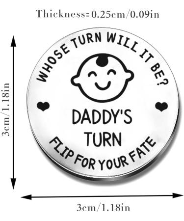 New Parents Decision Coin - Stainless Steel Flip Coin for Funny New Baby Gift - Mum Dad Gifts - Silver - Buy Online on GoSupps.com
