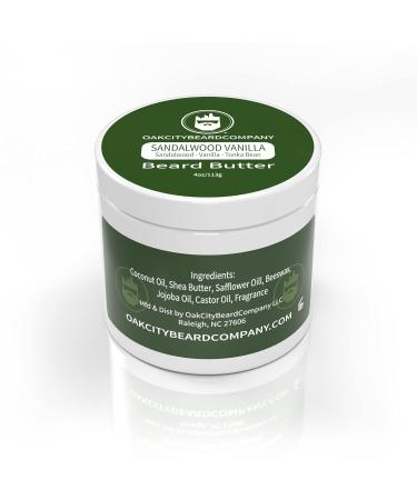 Oak City Beard Company Sandalwood Vanilla Beard Butter - 4oz Conditioning Formula with Tonka Bean - Best Beard Conditioner for Soft Smooth Facial Hair - Buy Online on GoSupps.com