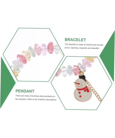 ibasenice 1pc Christmas Alloy Bracelet Stocking Stuffers Xmas Gift Bracelet Candy Cane Bracelet Charm Braclets Crystal Beads Wrislet Winter Bracelets Xmas Bracelet Jewelry Girl Miss - Buy Online on GoSupps.com
