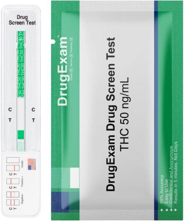 5 Pack DrugExam USA Made Highly Sensitive THC Marijuana Drug Test Kit - 50 ng/mL Cutoff Level - Detects THC in Urine up to 45 Days - Buy Online on GoSupps.com