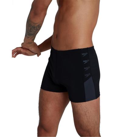 Speedo Men's Boom Logo Splice Aquashort 8 - Black/Oxide Grey | Fast International Shipping - Buy Online on GoSupps.com