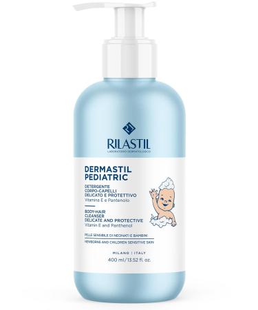 Rilastil Dermastil Pediatric Gentle and Protective Baby Hair Body Wash with Vitamin E and Provitamin B5 Pack of 400 ml
