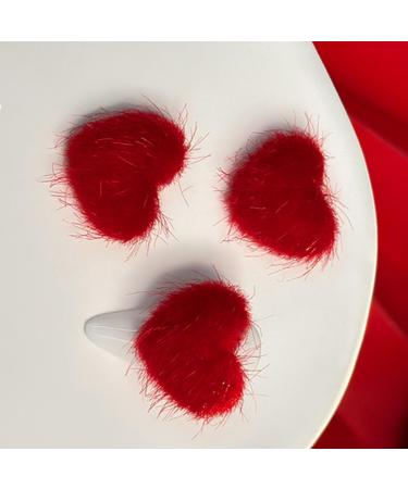 Love New Year Nail Crystal Heart Nail Art Plush Heart Nail Art Decoration DIY Nail Supplies For Girl Crystal Heart Nail Art Love Nail Plush Heart Nail Art Decor