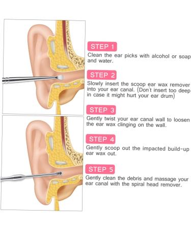 DOITOOL 3pcs Stainless Steel Ear Spoon Set - Ear Wax Cleaner and Remover for Humans - Silver Earmuffs - Buy Online on GoSupps.com