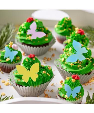 50PCS Edible Wafer Paper Cake Decoration Asudaro Vivid Butterfly Cake Topper for Birthday Party Wedding Party Dessert Decorations Birthday Party Cupcake Decoration One Size Yellow - Buy Online on GoSupps.com