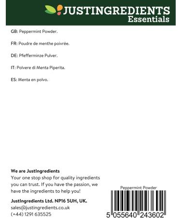 JustIngredients Essentials Peppermint Powder 500 g - Buy Online on GoSupps.com
