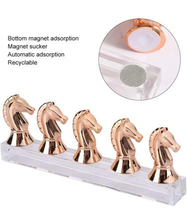 Horse Head Nail Tip Nail Tip Holder DIY Training Tips Display Practice Rack Magnet Adsorption False Nail Display Support Holders False Nail Tip Manicure Tool(Rose Gold) - Buy Online on GoSupps.com