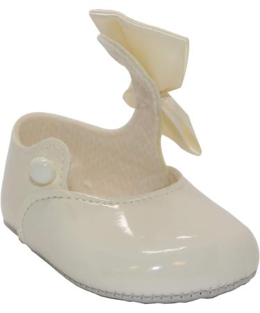 Pram Shoes for Baby Girls - Soft Sole, Made in Britain - Ivory, Size 3 UK - Buy Online on GoSupps.com