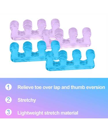 2 Pairs Gel Toe Separators for Overlapping Toes - Toe Alignment Pedicure Spacers - Big Toe Corrector (Blue + Purple) - Buy Online on GoSupps.com