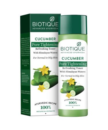 Biotique Bio Cucumber Pore Tightening Toner with Himalayan Waters for Normal to Oily Skin -120 ML/ 4.06Fl.Oz. I Help from Harmful Effects of Sun I Berberis aristata  Cucumis sativus 4.06 Fl Oz (Pack of 1)