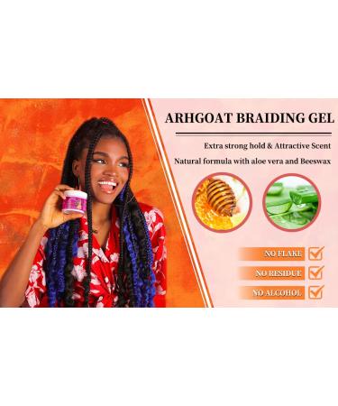 ARHGOAT Braiding Gel for Dreadlock Locs Hair 3.53oz - Strong Hold, Attractive Scent, No Flake - Natural Hair Products for Black Women - Buy Online on GoSupps.com