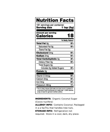 Terrasoul Superfoods Organic Coconut Sugar  2 Lbs - Low Glycemic | Unrefined | Trace Minerals 2 Pound (Pack of 1) - Buy Online on GoSupps.com