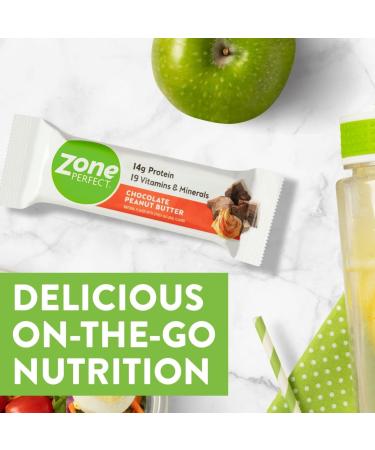 ZonePerfect Protein Bars - Chocolate Peanut Butter | 14g Protein Vitamins & Minerals | 12 Bars - Delicious & Nutritious Snacking - Buy Online on GoSupps.com