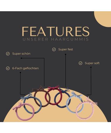 Mandouki Hair Tie (6 pcs) - Elegant Braided Hair Ties for Women & Girls | Ultimate Hold & Durability | Brown Color - Buy Online on GoSupps.com