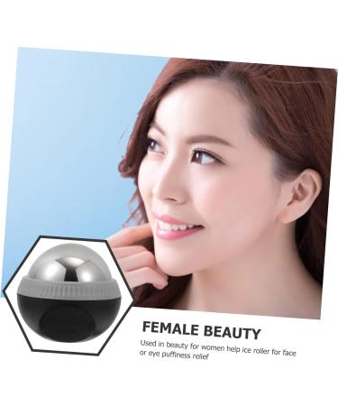 Homsfou Stainless Steel Massage Globe - Yoga Fitness Ice Roller Ball for Hand & Foot Massage - Cold Therapy Relief 8.3x7.5cm Black - Buy Online on GoSupps.com