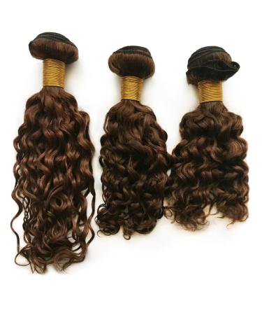 Mila 3 Bundle Color 4# Medium Brown 100% Human Hair Weave - Jerry Curl Brazilian Remy Extensions (18 20 22) for International Shipping - Buy Online on GoSupps.com