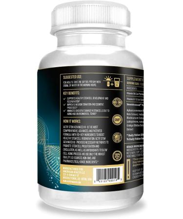ACTIF STEM Cell Support - Maximum Strength with 10+ Stem Cell Factors Non GMO 2 Month Supply Made in USA - Buy Online on GoSupps.com