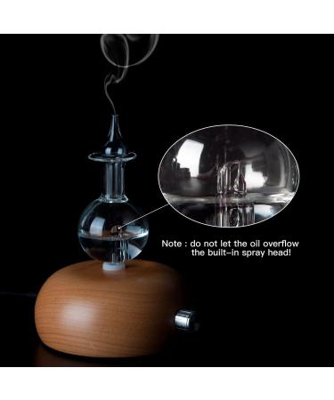 Vintage Aromatherapy Essential Oil Diffuser - 7 Color Wood & Glass Fragrance Diffuser for Home Office Hotel & Spa - Premium Lychee Essential Oils - Buy Online on GoSupps.com