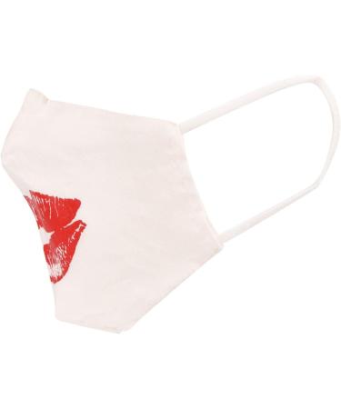 Stylbreaker Women's Cotton Fabric Mask - Single-Colored with Motifs Double-Layer Washable Community Mask 08040007 (White Kiss Mouth) - International Shipping Available - Buy Online on GoSupps.com