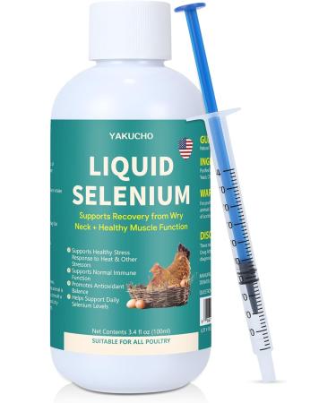 Liquid Selenium for Poultry Supports Muscle Function Stress Response Immune Balance Antioxidant Support Suitable for All Poultry 3.4 fl oz - Buy Online on GoSupps.com