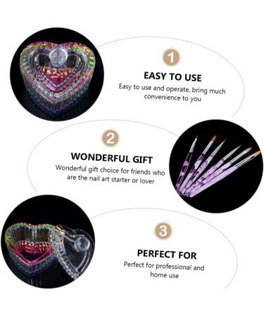 Healeved 1 Set Nail Art Crystal Cup Nail Holder Glass Dapping Dish Nails Brush Pen Container with Lid Glass Nail Cup Nail Crystal Cup Nail Painting Drawing Pens Nail Brush Painted Abs - Buy Online on GoSupps.com