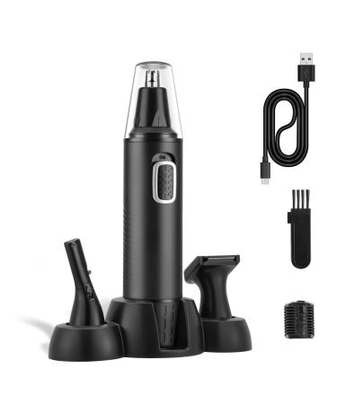 AREYZIN Nose Hair Trimmer 3-in-1 Versatile Rechargeable Ear and Nose Trimmer for Men&Women Painless Electric Shaver Grooming Kit for Ear Beard Facial Pubic Hair Wet Dry Use
