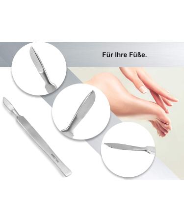 Professional Hornhauber Stumped Scalpel Cream-Scrub | Stainless Steel Corneal Remover Pedicure Scraper 14.5 cm - Gentle Foot Care Tool - Buy Online on GoSupps.com