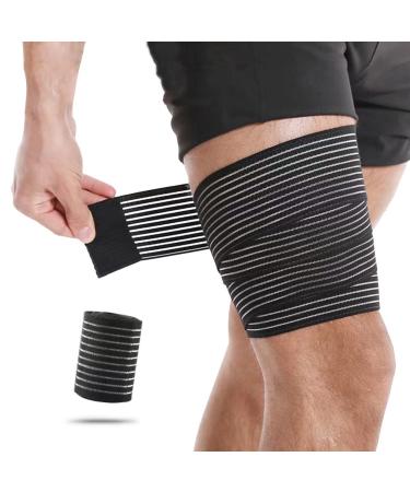 Thigh Compression Garment Bandage Brace Wrap Suitable for Men and Women Knee Lower Leg Calf Support Band Thigh Pain Relief Black